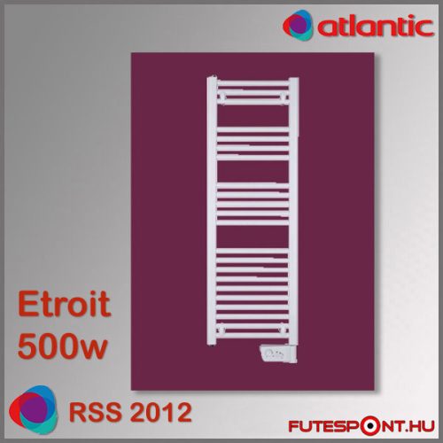Atlantic RSS 2012 Etroit - 500W - elektromos törölközőszárító, 40 cm széles, fehér