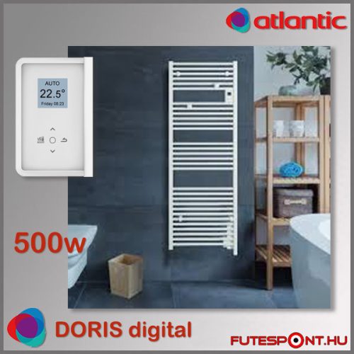 Atlantic Doris Digital BLC - 500W - elektromos törölközőszárító, programtermosztát, fehér